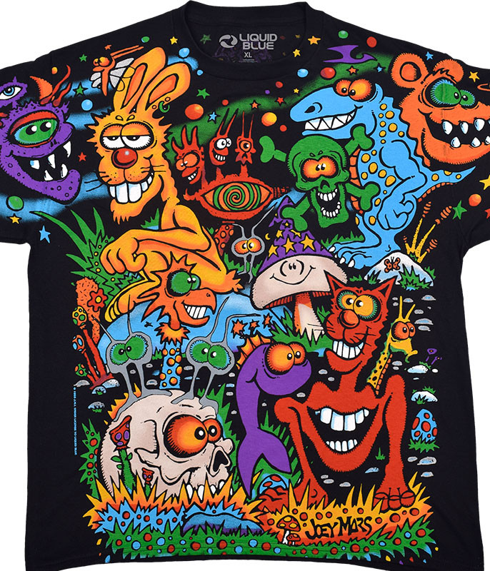 Light Fantasy Zidzoii Joey Mars Black T-Shirt Tee Liquid Blue