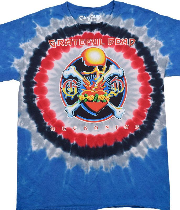 Grateful Dead Reckoning Tie-Dye T-Shirt Tee Liquid Blue