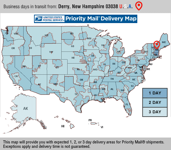 Usps Priority Mail Map Shopping Guide