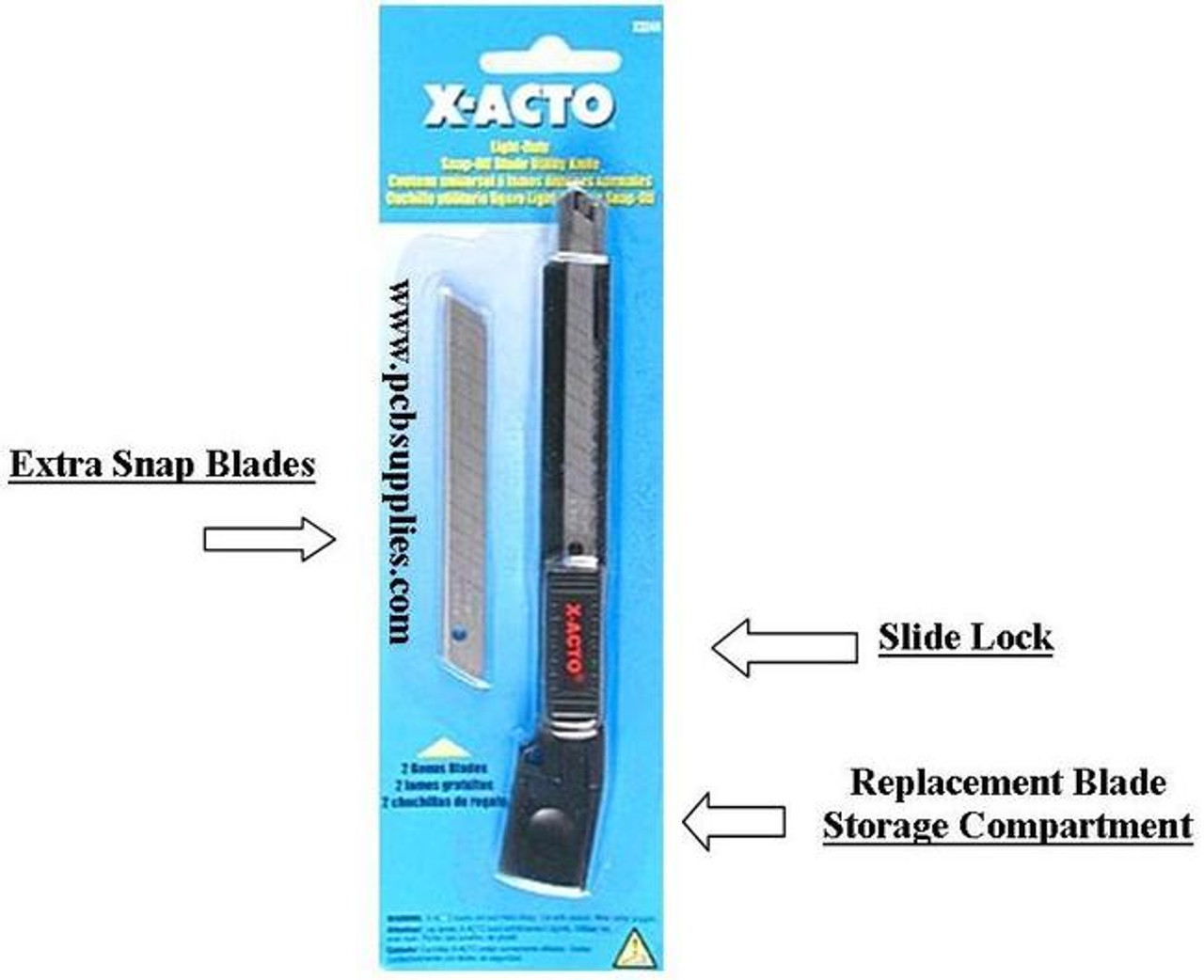 X-ACTO X3244, Utility Knife, Small Retractable, Box Cutter, w Blades