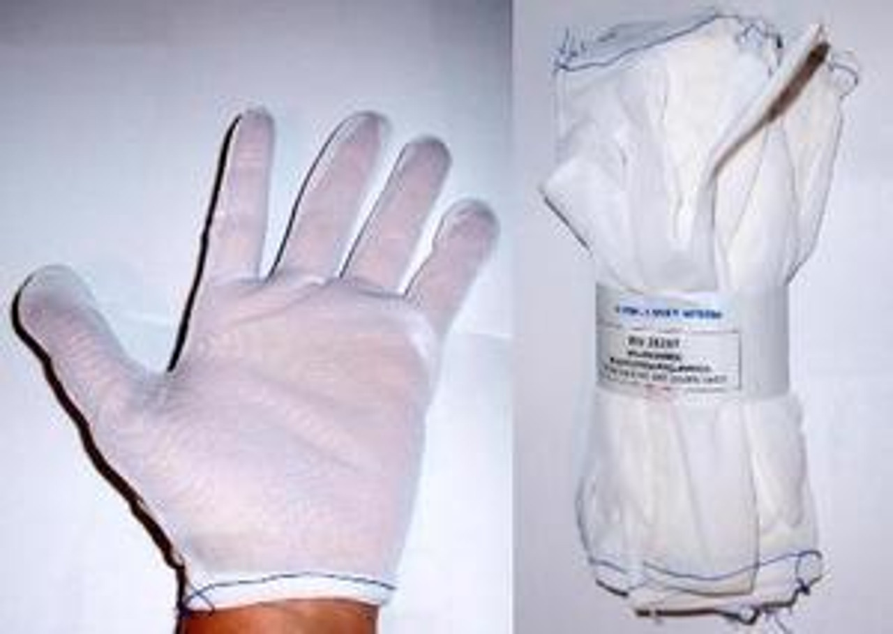 white nylon gloves