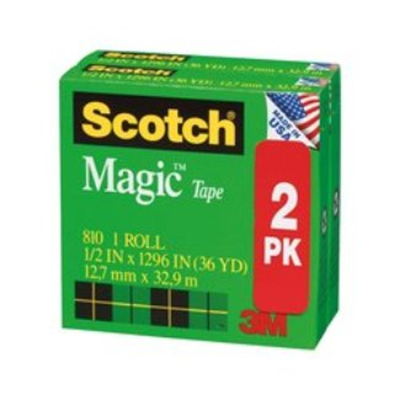 3M Scotch Double-Sided Tape, 3 Core, Transparent, 3/4 x 1296 - 2 rolls