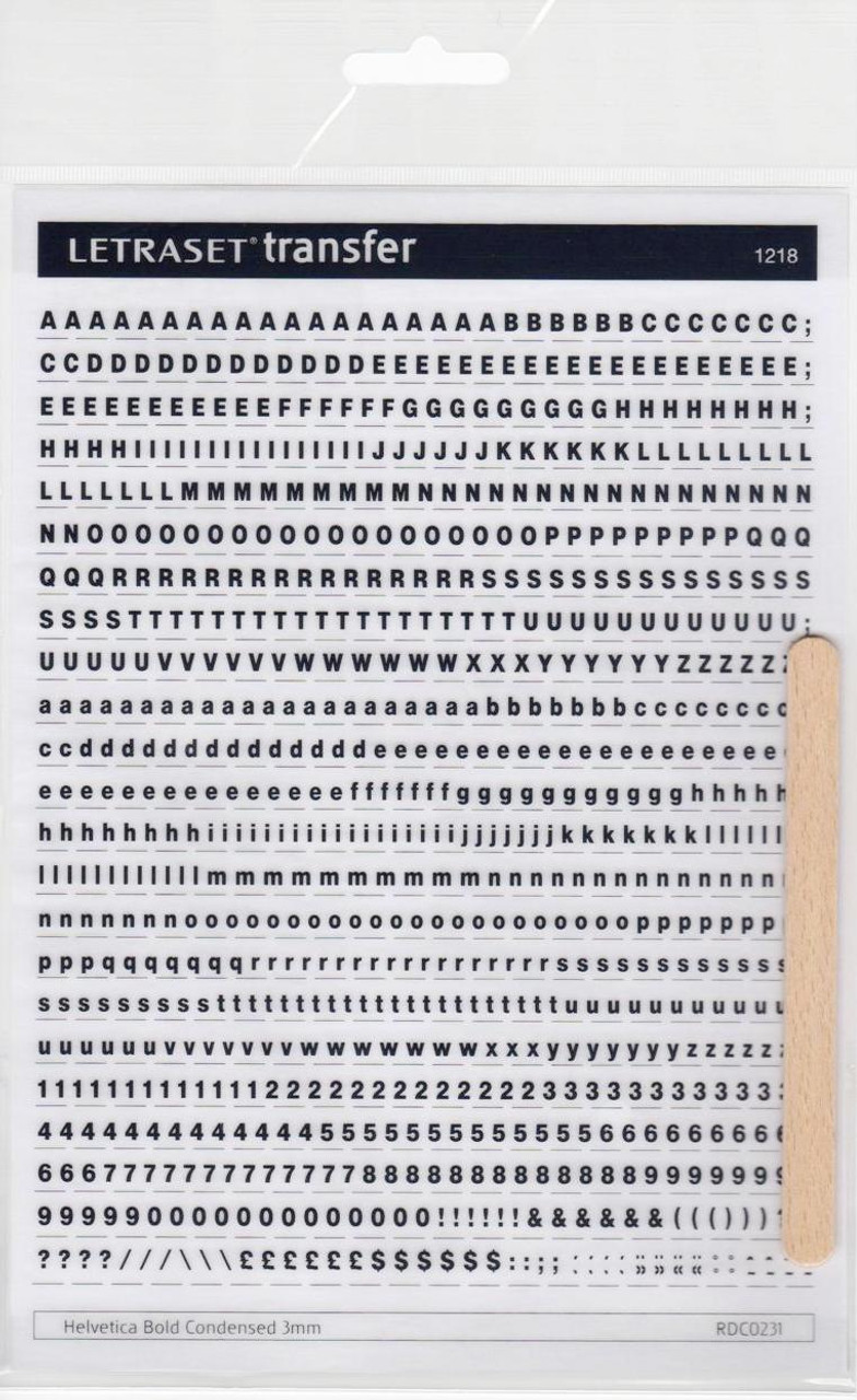 Dry Transfer Lettering , Black Letters by Letraset - FLS