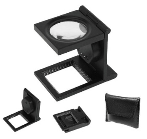 8X Metal Folding Linen Tester , Magnifier with LED Light , fls-LTM8X