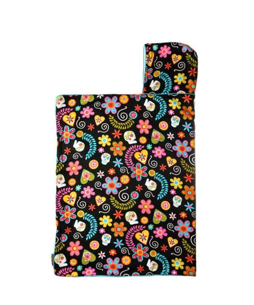 Baby Hooded Towel lined with Terry in Sweet Skulls