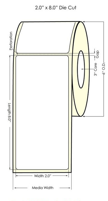 Primera LX900 2" x 8" White Polyester Labels