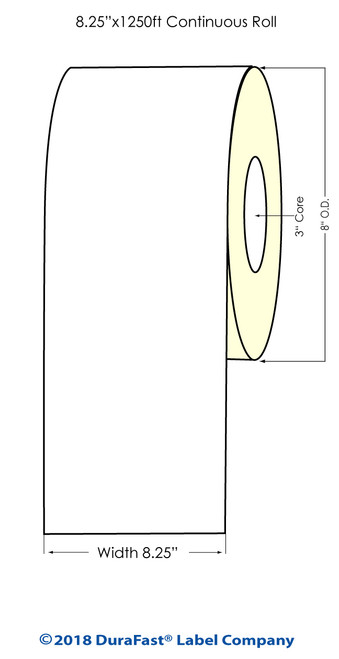 Gloss Lamination Film Roll, linered 1.5 mil Polyester, 8.25" x 1250'