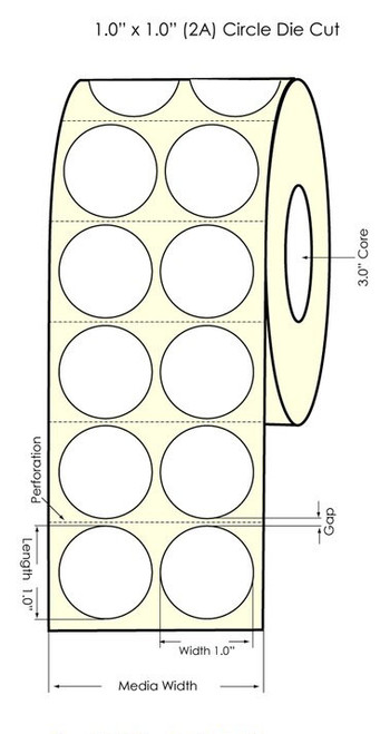 Primera LX900 1" Circle (2 Across) High Gloss Labels PT931006