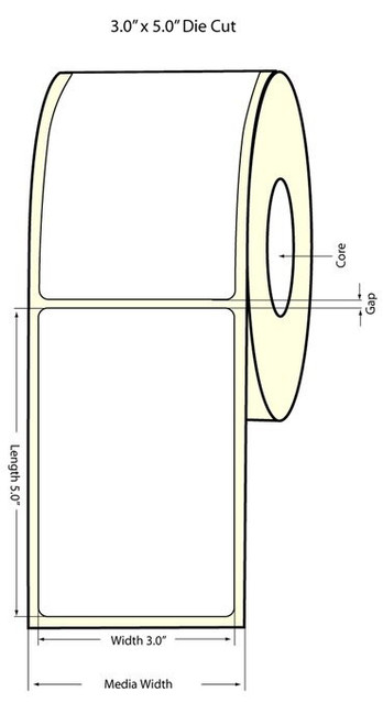 Inkjet 3" x 5" NP Matte Paper Label 500/Roll (932015)