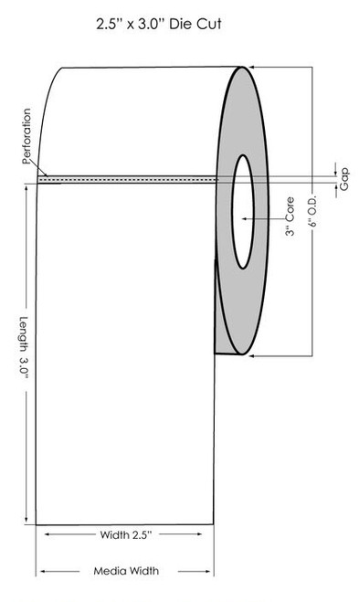 Inkjet 2.5" x 3" Matte Tags 800/Roll (75810)