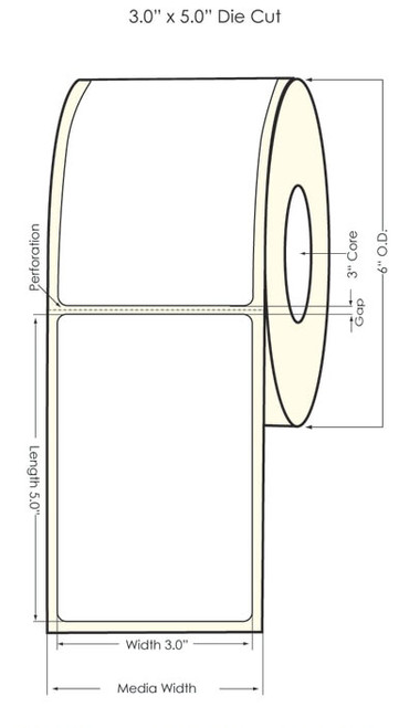 Inkjet 3" x 5" Chemical Label 420/Roll (564005)