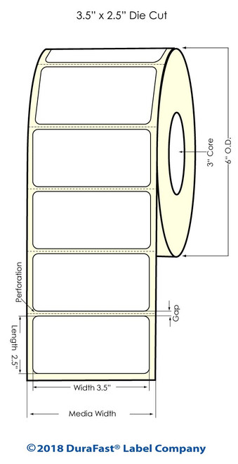 Inkjet 3.5" x 2.5" High Gloss Paper Labels 950/Roll (931027)