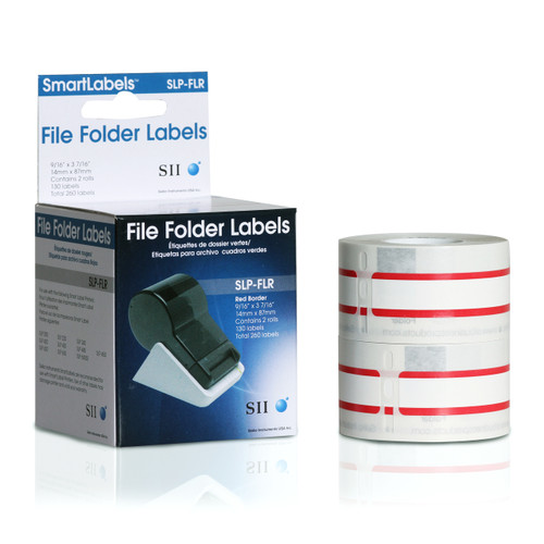 Seiko SLP620/650 0.5625 x 3.375 White File Folder Inkjet Labels SLP-FLR