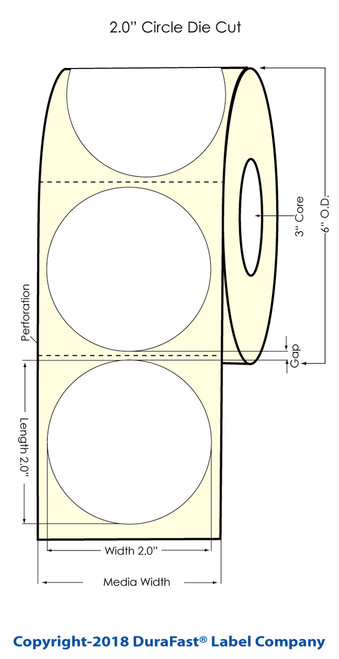 Afinia L801 2.5" Circle High Gloss Paper Labels 900/Roll Matrix ON (641007)