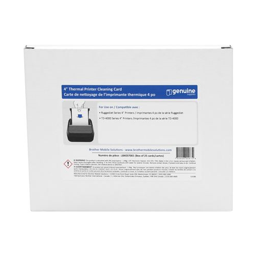 Brother LBX037001 | 4" x 6" Printhead Clearning Cards 25/Carton