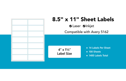 Avery 5167 Compatible Laser/Inkjet Sheet Labels - 1.75