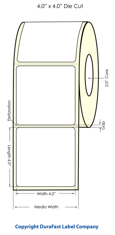 450 rolls of Primera LX500 4" x 4" High Gloss Labels