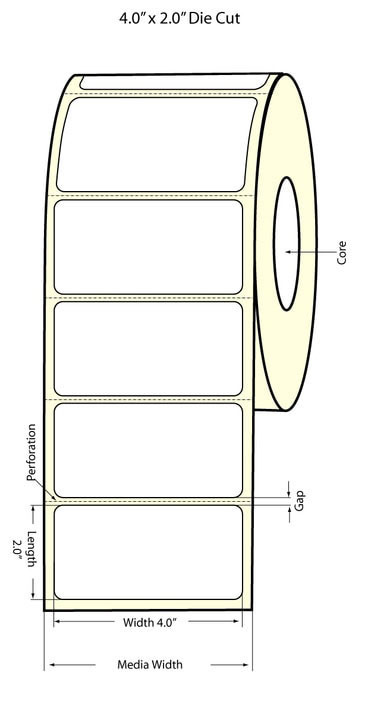 TM-C3500 4x6.5 Matte BOPP Diecut LBL Rol