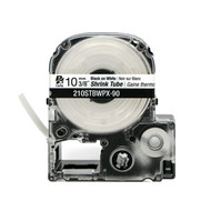Epson LABELWORKS PX Shrink Tube 3/8" (AWG 4-12) X 90" Black On White Tape - 210STBWPX-90