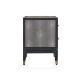 Barolo Shagreen Side Table w 2 Drawers