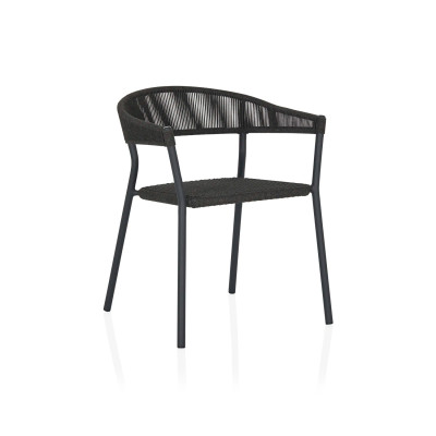 Sierra Stackable Outdoor Dining Chair - 851532207|Rope Charcoal|Main Image|1