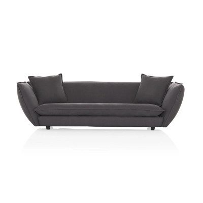 Lissoni Sofa - 3 Seat/Linen Carbon - 851532877|Washed Linen Carbon|Front Image|2