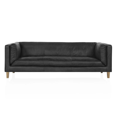 The Vittoria Sofa - 851531624|Ebony Leather|Front Image|2