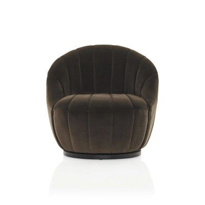 Athena Swivel Chair  - 851532951|Velvet Midnight|Front Image|2