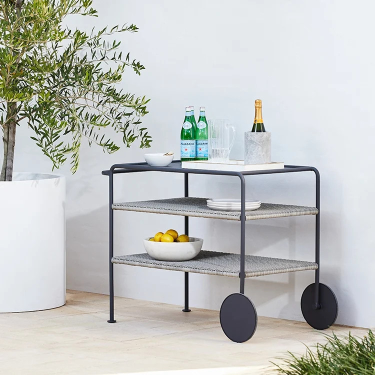 Malmo Outdoor Bar Trolley - Charcoal