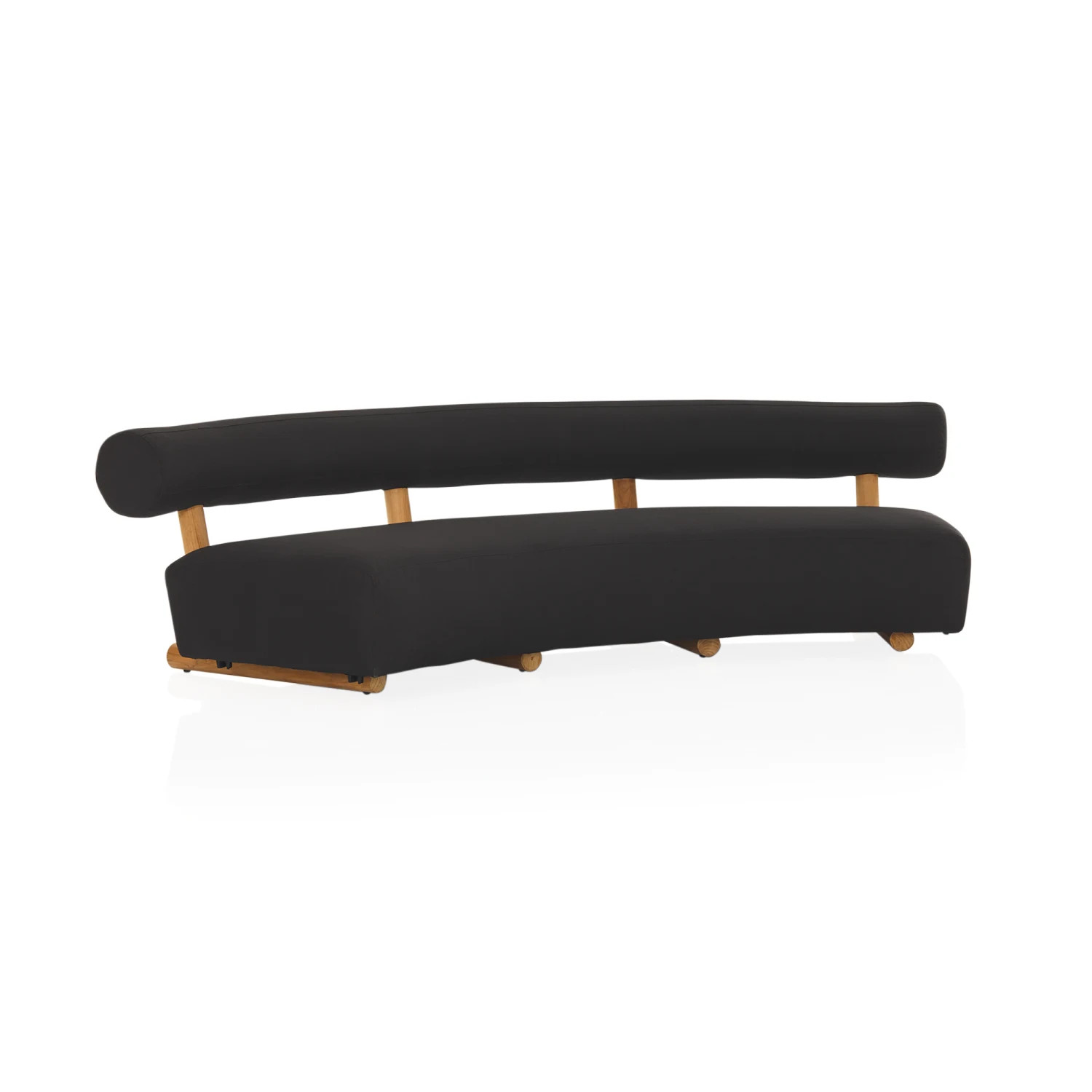 Navagio Outdoor Curved Sofa - Natural/Black