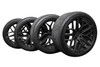 Steeda Mustang Trident Satin Black Square Wheel & Tire Package - 19x10 (2005-2024)