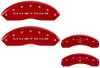 MGP Mustang EcoBoost Caliper Covers - Red w/ Pony Tri-Bar Logo - Front and Rear (2015-2023)