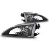 Winjet Mustang Cobra-Style Black Headlights w/ Clear Lens (1994-1998)