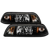 Spyder Mustang Signature Series Crystal Headlights - Black (1987-1993)