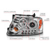 Anzo F-150 Projector Headlights w/ Halo and LED Chrome G2 (2004-2008)