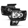 Anzo F-150 Projector Headlights w/ Halo Black (CCFL) (2009-2014)