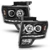 Anzo F-150 Projector Headlights w/ Halo Black (CCFL) G2 (2009-2014)