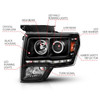 Anzo F-150 Projector Headlights w/ Halo Black (CCFL) G2 (2009-2014)