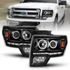 Anzo F-150 Projector Headlights w/ Halo Black (CCFL) G2 (2009-2014)