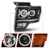 Anzo F-150 Projector Headlights w/ Halo Black (CCFL) G2 (2009-2014)
