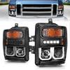 Anzo F-250 Projector Headlights w/ U-Bar Black (2008-2010)