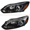 Spec-D Tuning Focus Single Halo Projector Headlights w/ LED Light Strip - Matte Black Housing, Clear Lens (2012-2014)