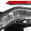 Spec-D Tuning Focus Single Halo Projector Headlights w/ LED Light Strip - Matte Black Housing, Clear Lens (2012-2014)