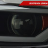 Spec-D Tuning Mustang Xenon HID Switchback Sequential Projector Headlights w/ LED Strips - Matte Black Housing, Smoked Lens (2015-2017)