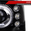 Spec-D Tuning F-250 Dual Halo Projector Headlights - Matte Black Housing, Clear Lens (1999-2004)