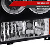 Spec-D Tuning F-250 Dual Halo Projector Headlights - Matte Black Housing, Clear Lens (1999-2004)