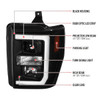 Spec-D Tuning F-250 Projector Headlights w/ LED C-Bars - Matte Black Housing, Clear Lens (2008-2010)