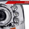 Spec-D Tuning F-250 Dual Halo Projector Headlights - Chrome Housing, Clear Lens (1999-2004)