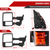 Spec-D Tuning F-250 Power Adjustable, Heated Tow Mirrors - Black w/ Amber LED Turn Signals (2008-2016)