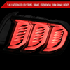 Spec-D Tuning Mustang Sequential LED Tail Lights - Gloss Black Housing, Smoked Lens (2015-2023)